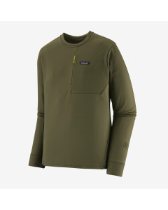 Patagonia m's R1 thermal fleece crew pine needle green pile tecnico