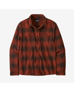 Patagonia men's fjord flannel shirt cascade burnished red camicia