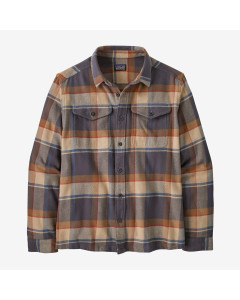 Patagonia men's fjord flannel shirt sunrise ridge forge grey camicia