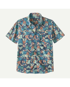 Patagonia m's go to shirt swallowtail geo still blue camicia