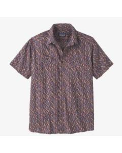 Patagonia m's back step shirt interwined hands evening mauve camicia