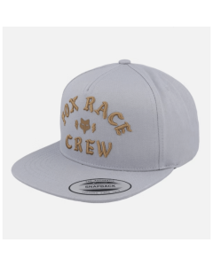 Fox racing race crew snapback hat steel grey 2025 cappellino