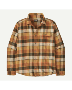 Patagonia l/s lightweight fjord flannel shirt rocky otter brown camicia