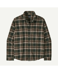 Patagonia l/s lightweight fjord flannel shirt Cozy Cabin: Treeline Green camicia