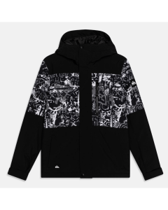 Quiksilver mission printed block jacket 10k snow heritage true black giacca snowboard 2026 