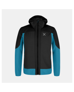 Montura dolomiti wind hooded jacket black steel blue giacca antivento idrorepellente