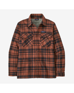 Patagonia insulated organic cotton midweight fjord flannel shirt ice caps burl red
