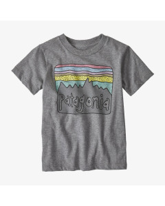 Patagonia baby fitz roy skies organic t-shirt gravel heather