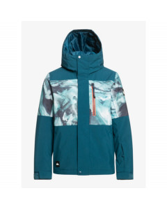 Quiksilver youth mission printed block jacket resin tint majolica blue 10k 2024