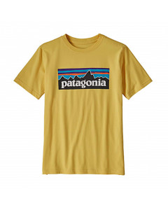 Patagonia boys p-6 logo organic t-shirt surfboard yellow 