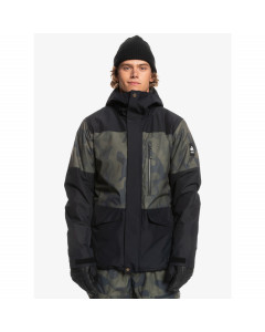Quiksilver mission printed block jacket true black fade out camo