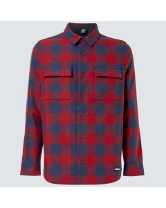 Oakley bear cozy flannel shirt fathom iron red check 2023