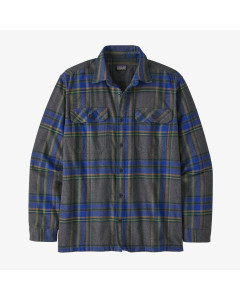Patagonia l/s organic cotton midweight fjord flannel shirt edge black