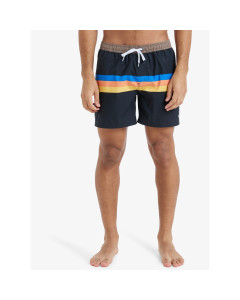 Quiksilver beachshort everyday straight 15'' black retro stripe costume surf
