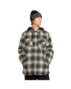 Volcom kenson insulated flannel jacket black green 2026