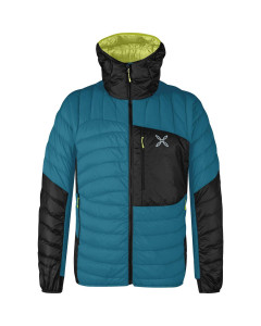 Montura cielo hooded duvet jacket steel blue sunny lime giacca piumino piuma
