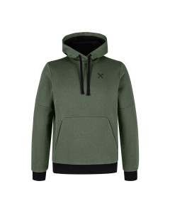 Montura logo cotton hooded sweater verde salvia delave felpa 