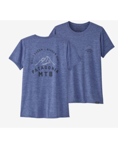 Patagonia w's cap cool daily graphic shirt MTB crest current blue x dye