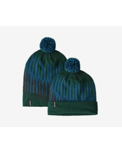 Patagonia LW powder town beanie aurora knit dark borealis green