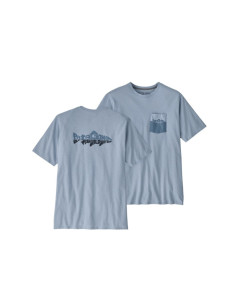 Patagonia m's wild waterline pocket responsibili tee steam blue 