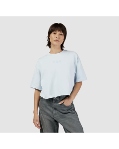 Fox racing w wordmark crop tee pale blue 2025 t-shirt premium donna