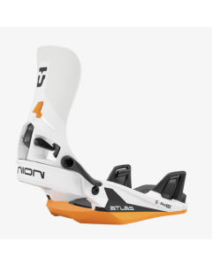 Union bindings atlas step on white orange attacchi snowboard 2026