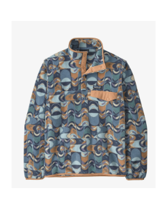 Patagonia m's LW synch snap-t pullover swallowtail geo still blue pile felpa