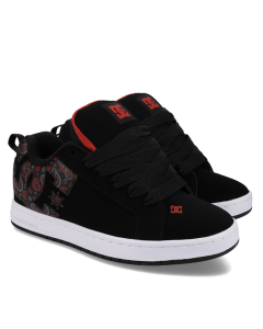 Dc shoes court graffik black grey red scarpe skate 2026