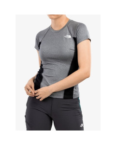 The north face w athletic outdoor tee asphalt grey white heather tnf black