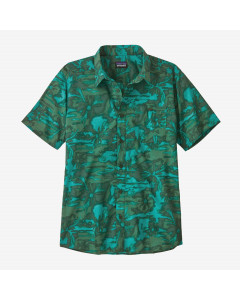 Patagonia m's go to shirt Cliffs and Waves: Conifer Green camicia