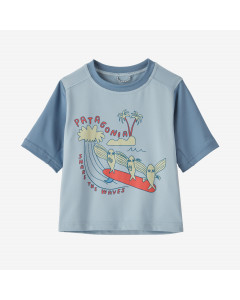 Patagonia baby capilene silkweight t-shirt plank party steam blue