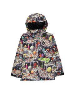 Dc shoes basis print youth jacket outer world black 10k 2026 giacca snowboard ragazzo