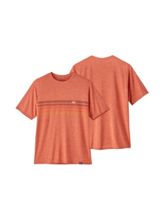 Patagonia capilene cool daily graphic shirt line logo ridge stripe quartz coral maglia tecnica