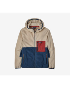 Patagonia m's microdini fleece hoody tidepool blue oar tan